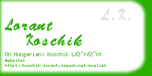 lorant koschik business card